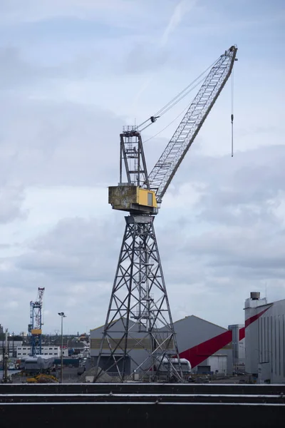 Détail Une Cabine Grue Sur Port — Photo