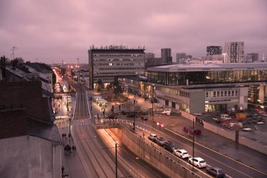 Fransa 'nın Nantes kentinin panoramik manzarası