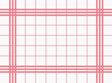 Kırmızı çekli eski beyaz mutfak havlusu.