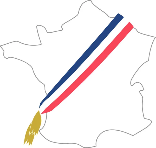 Fransa haritası ve belediye başkanının üç renkli eşarbı.