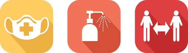 Covid-19 virüsüne karşı korunmak için bariyer jestlerinin simgeleri