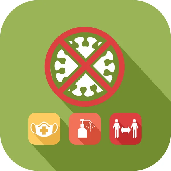 Covid-19 virüsüne karşı korunmak için bariyer jest simgesi