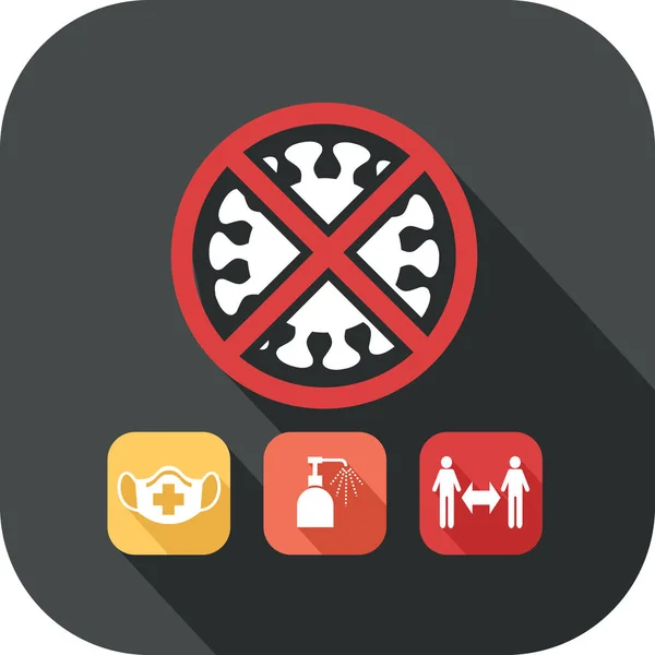 Covid-19 virüsüne karşı korunmak için bariyer jest simgesi