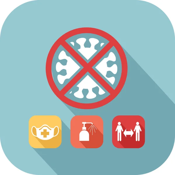 Covid-19 virüsüne karşı korunmak için bariyer jest simgesi