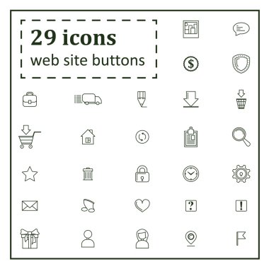 Web sitesi düğmeleri için 29 simgeler kümesi