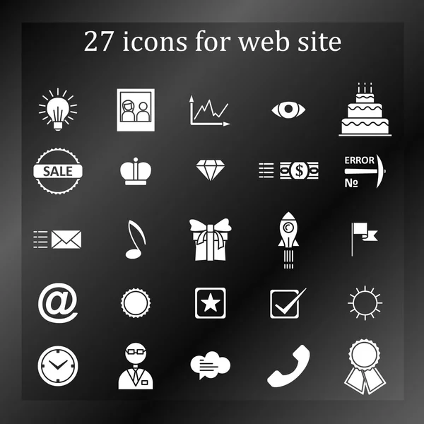 Un insieme di 27 icone, badge, simboli, loghi per il sito Web . — Vettoriale Stock