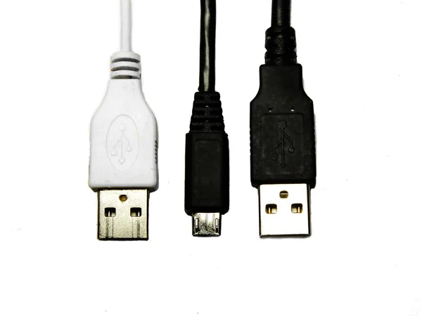 Conjunto de diferentes conectores USB — Fotografia de Stock