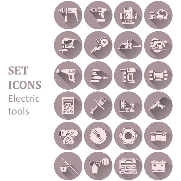 Иконы различных электрических инструментов — стоковый вектор