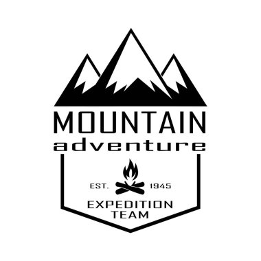 Beyaz arka plan üzerinde dağ logo