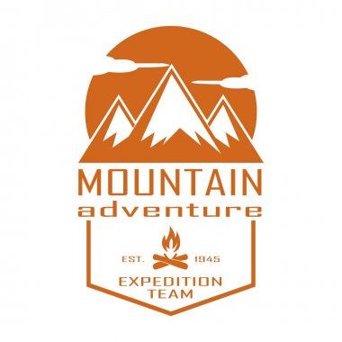 Beyaz arka plan üzerinde dağ logo