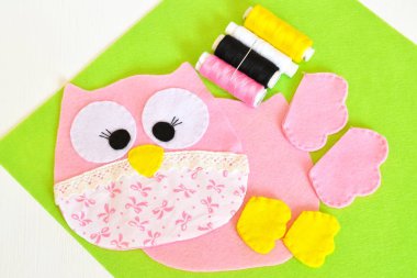 Dikiş seti keçe baykuş için-nasıl bir baykuş el yapımı oyuncak yapmak. Adım