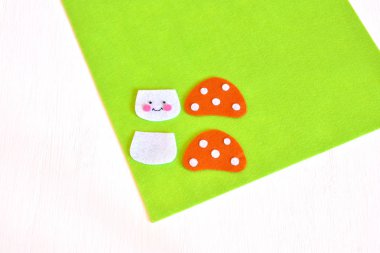 Keçe detaylar - set keçe mantar için dikiş dikişli. Öğretici