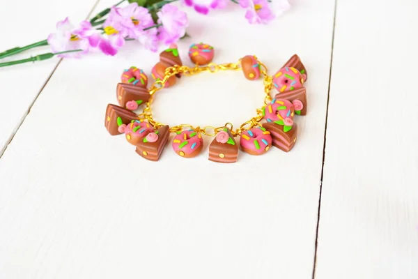 Bracelet made of polymer clay - handmade jewelry