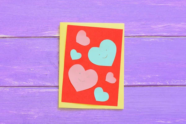 Dia Dos Namorados Cartão Papel Dia Das Mães Com Corações — Fotografia de Stock