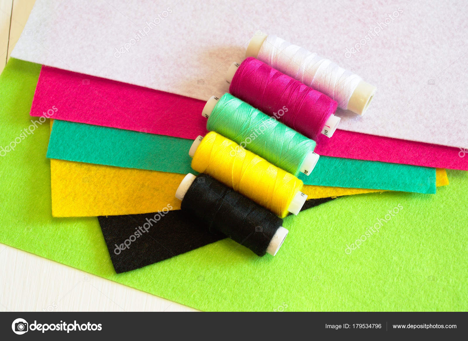 Sewing Set How Make Felt Toy Sewing Concept Colored Felt Stock Photo by
