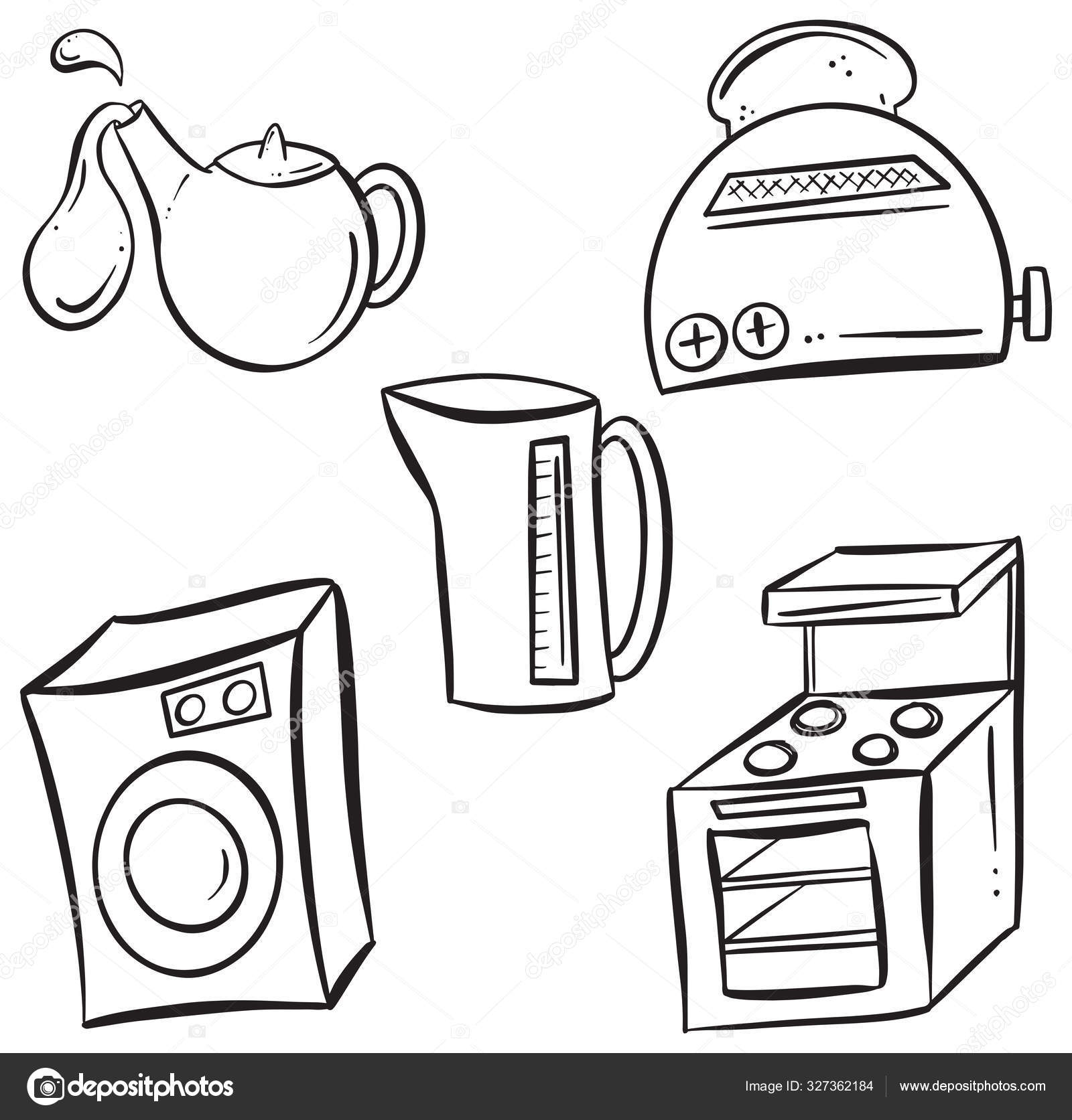 cartoon kitchen appliances