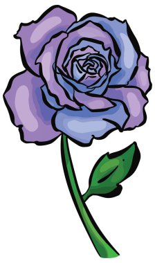 Soyut Çizgi Film Tasarımı Güllerin Çiçek ve Kök Çizimi