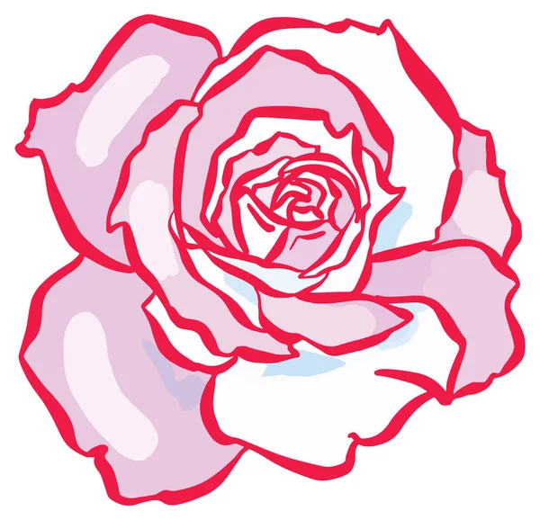 Astratto Disegno Del Fumetto Illustrazione Rose Fiori Stelo — Vettoriale Stock