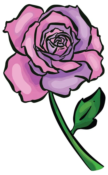 Diseño Abstracto Dibujos Animados Ilustración Rosas Flores Tallo — Vector de stock
