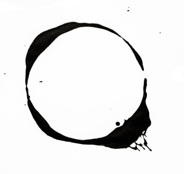 Beyaz arka planda kahve fincanı lekesi