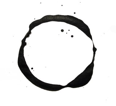 Beyaz arka planda kahve fincanı lekesi