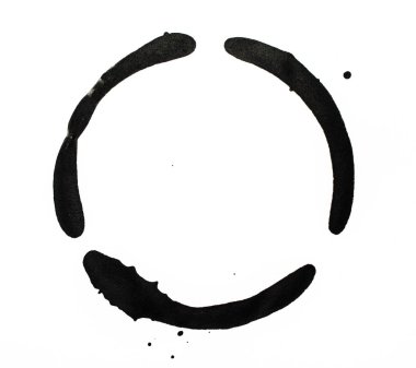 Beyaz arka planda kahve fincanı lekesi