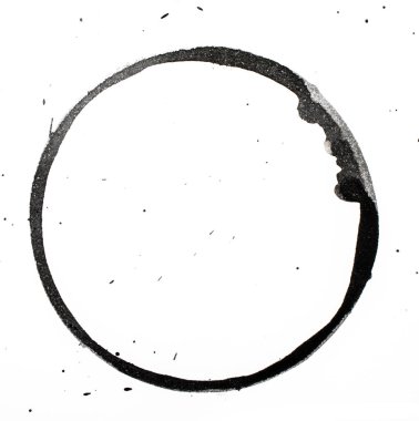 Beyaz arka planda kahve fincanı lekesi