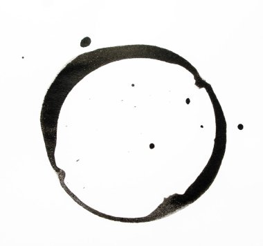 Beyaz arka planda kahve fincanı lekesi