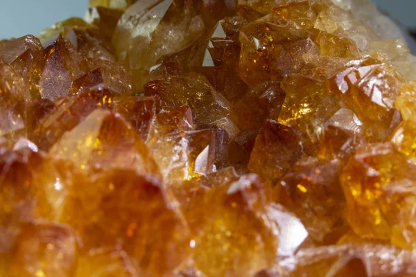 Citrin Rock Crystal Orange Gemstone Närbild — Stockfoto