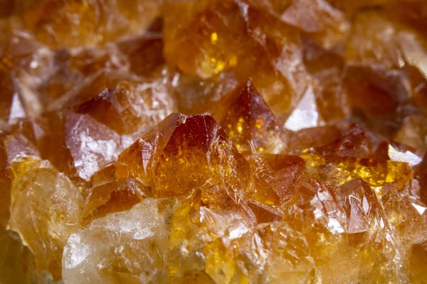 Citrin Rock Crystal Orange Gemstone Närbild — Stockfoto