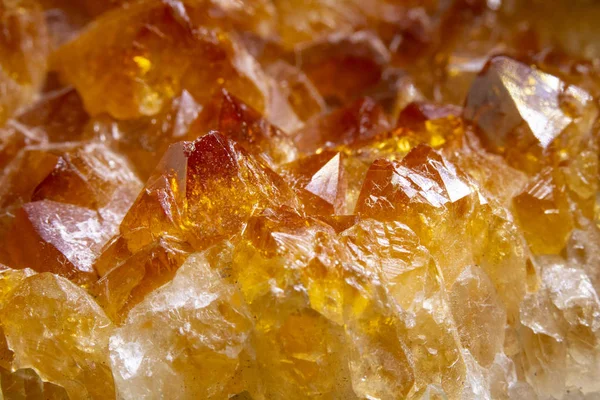 Citrin Rock Crystal Orange Gemstone Närbild — Stockfoto