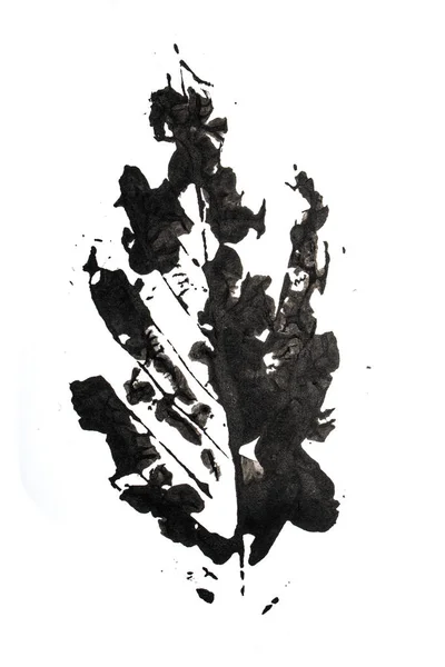 Pintura Abstrata Print Blot Winter Leaf Veins — Fotografia de Stock