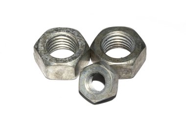 Beyaz Arkaplanda Eski Sürgü, Vidalar, Fındık Mühendisliği Metal Malzemeleri Koleksiyonu