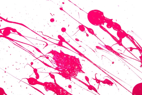 Φωτεινό Ροζ Ακρυλικό Χρώμα Εγκεφαλικό Επεισόδιο Πινέλο Χρώμα Λευκό Φόντο — Φωτογραφία Αρχείου