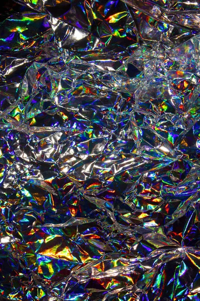Resumen Holográfico Multicolor Hoja Ciencia Ficción Arco Iris Fondo — Foto de Stock