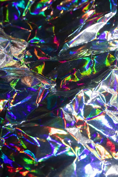 Resumen Holográfico Multicolor Hoja Ciencia Ficción Arco Iris Fondo — Foto de Stock