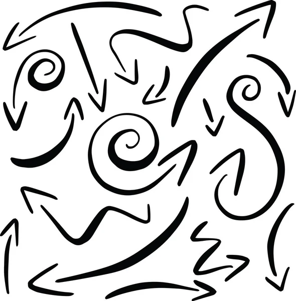 Swirl Cartoon Arrow Pointer Coleção — Vetor de Stock