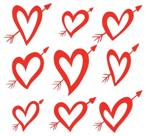 Une collection d'illustrations de coeur d'amour vectoriel pour la Saint-Valentin — Image vectorielle