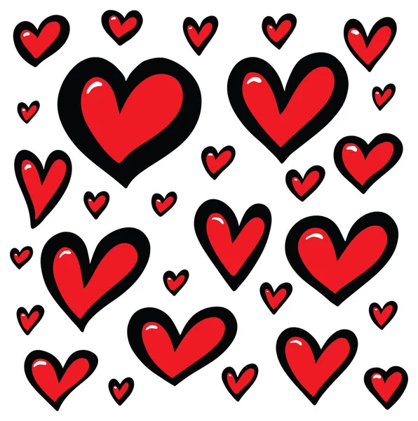 Une Collection Illustrations Coeur Amour Vectoriel Pour Saint Valentin — Image vectorielle