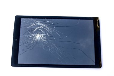 Hurdalığın parçalanmış ekran kırık cam çekiç ile yakın