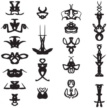 Soyut Çizgi Sanat Logosu Tasarımları Koleksiyonu