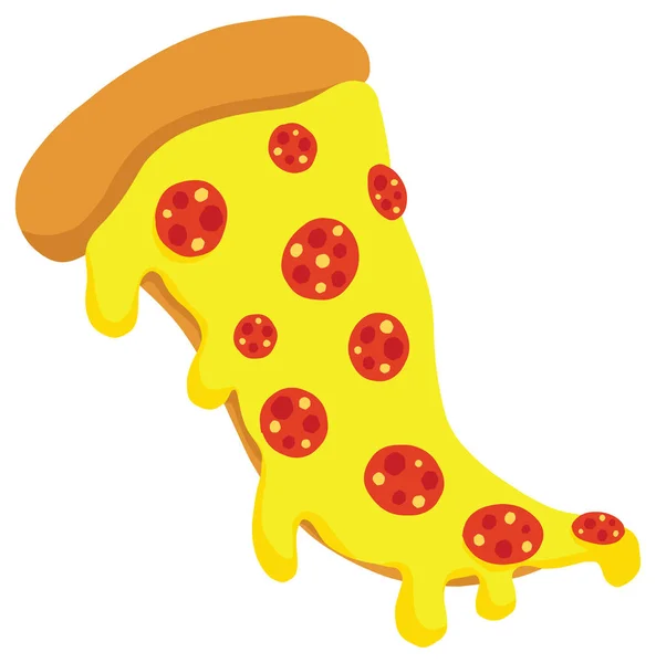 Ilustración Vectorial Dibujos Animados Pizza Con Pepperoni Toppings — Archivo Imágenes Vectoriales