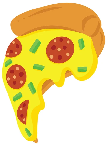 Ilustración Vectorial Dibujos Animados Pizza Con Pepperoni Toppings — Archivo Imágenes Vectoriales