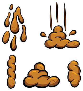 Kahverengi Çizgi Film Kaka Dışkıları Koleksiyonu