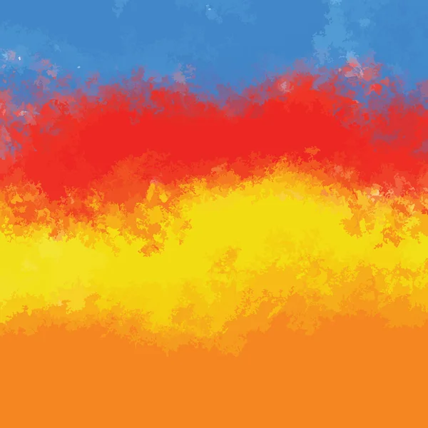 Pintura Línea Abstracta Estilo Acuarela Colores Naranja Amarillo Rojo Azul — Vector de stock