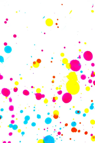 Close Splattered Paint Blobs White Paper Abstract Background — 스톡 사진