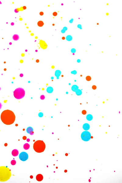 Fechar Splattered Paint Blobs White Paper Abstract Background — Fotografia de Stock