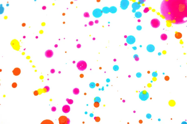 Fechar Splattered Paint Blobs White Paper Abstract Background — Fotografia de Stock