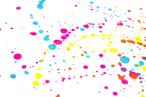 Fechar Splattered Paint Blobs White Paper Abstract Background — Fotografia de Stock