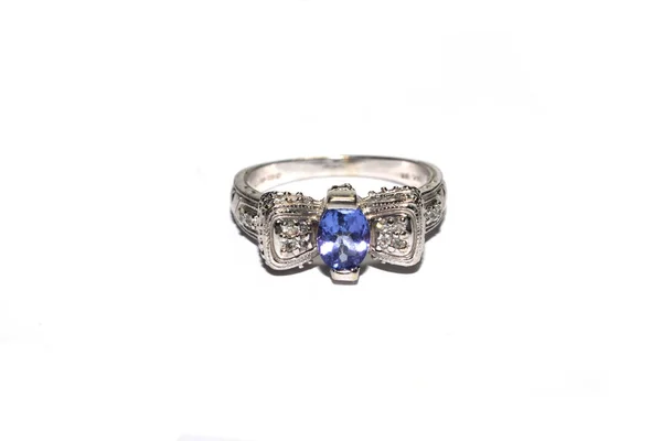 Vintage Antique Ring White Background — 스톡 사진